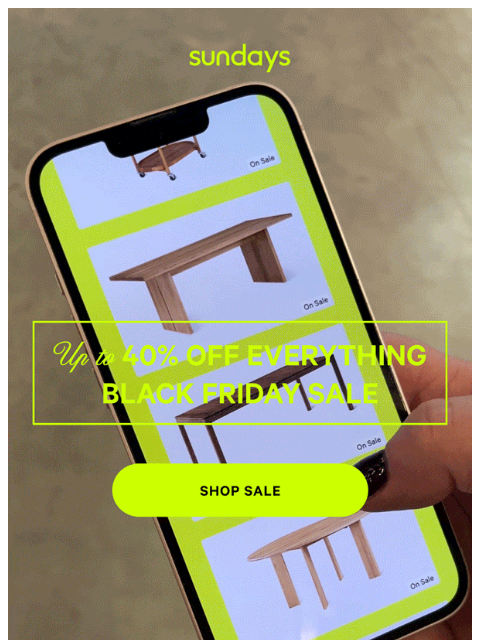 sundays-company newsletter: Up to 40% off EVERYTHING 💫