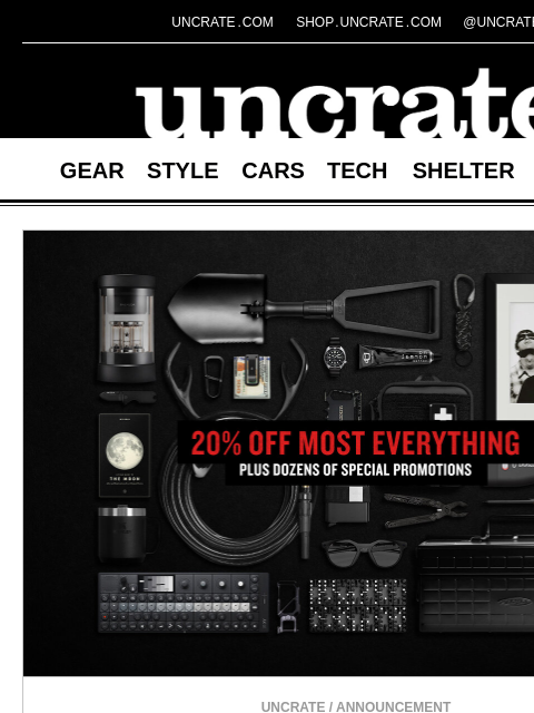 uncrate newsletter: Black Friday Sale on Uncrate Supply & more