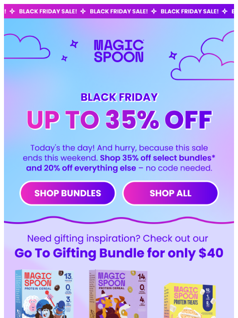 magicspoon newsletter: Today’s the day – up to 35% off 🖤