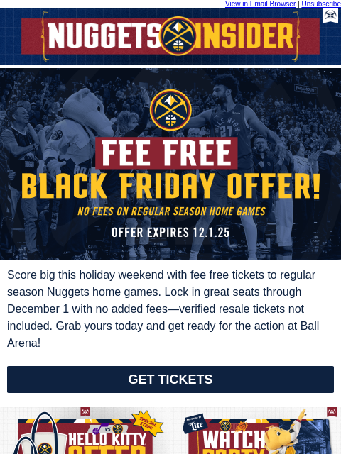 thedenvernuggets newsletter: 🚨 Fee Free Tickets All Weekend Long