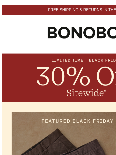 bonobos newsletter: Don’t Miss $77 Weekday Warrior Dress Pants