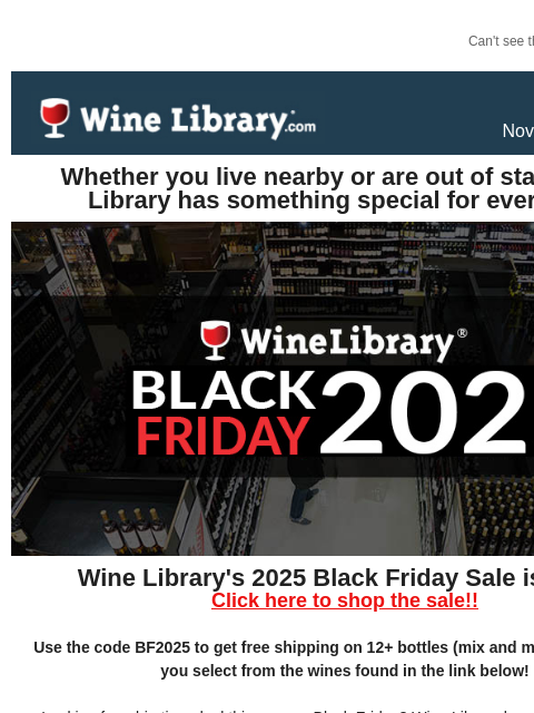winelibrary newsletter: Black Friday Free Shipping on our Top 100 Wines! P...