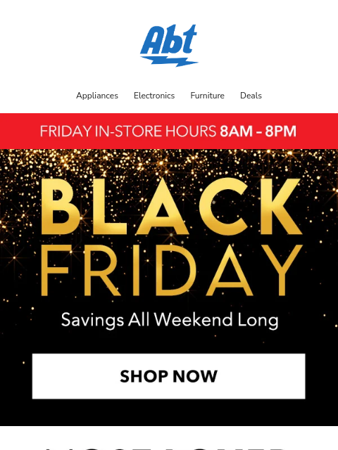 abt newsletter: Black Friday, The Abt Way