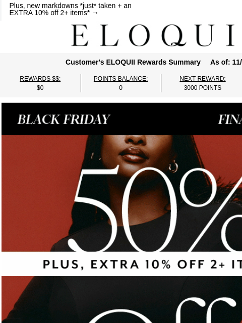 eloquii newsletter: 50% OFF! 50% OFF! 50% OFF!