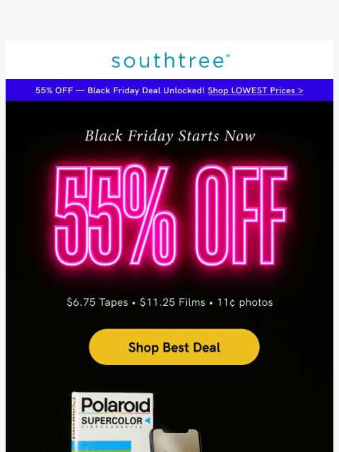 southtree newsletter: Rise and shine! It’s sale time. (Take 55% off!)