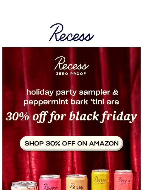 takearecess newsletter: get 30% off holiday Recess