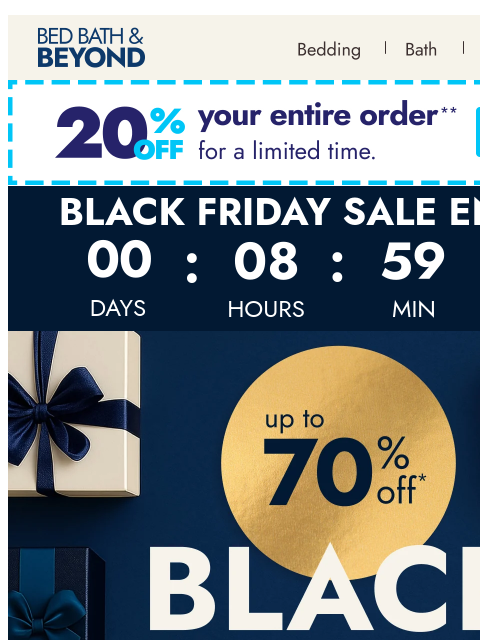 bedbathandbeyond newsletter: It’s Live: Up to 70% off + EXTRA 25% in app!