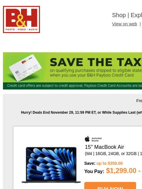 bhphotovideo newsletter: Black Friday Deals: Apple, Lenovo, Dell, WD, LaCie...