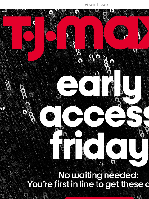 tjmaxx newsletter: EARLY ACCESS: New finds now 🖤