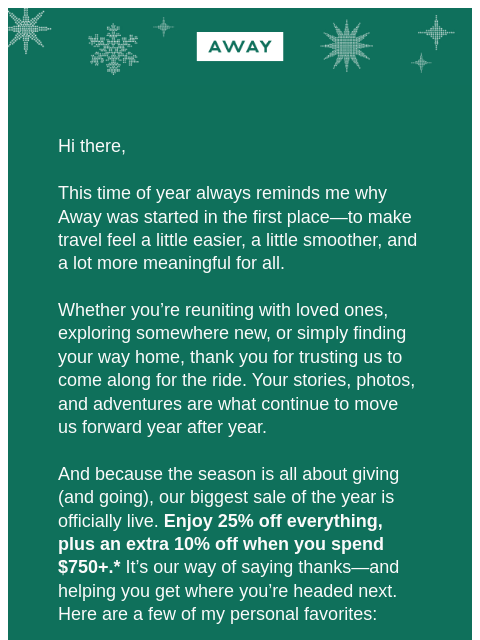 awaytravel newsletter: You’re our favorite travel +1