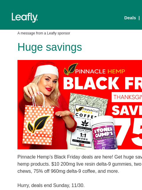 leafly newsletter: Black Friday is here! 🔥