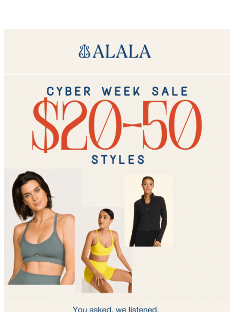 alalastyle newsletter: $20–$50 Styles are Here!
