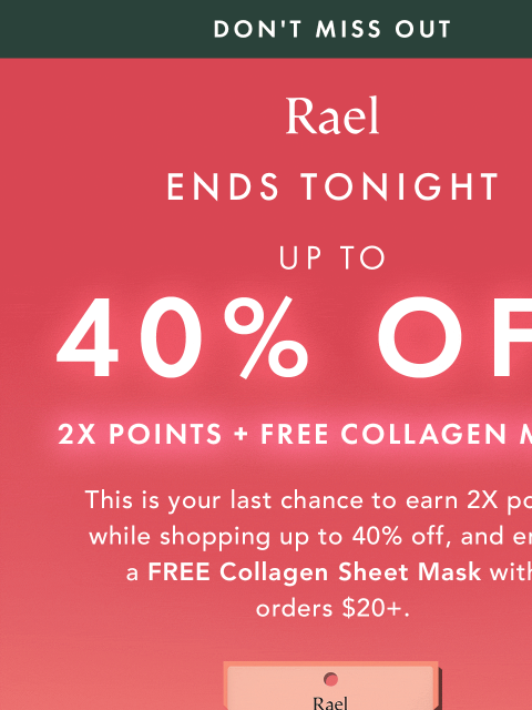 getrael newsletter: Ends Tonight: Double Points + Free Gift 🎁