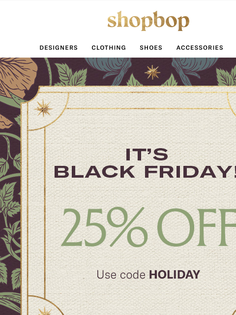 shopbop-mail newsletter: SALE’s on: 25% off