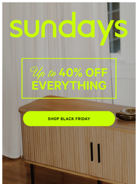 sundays-company newsletter: Everything. Is. On. Sale 👏