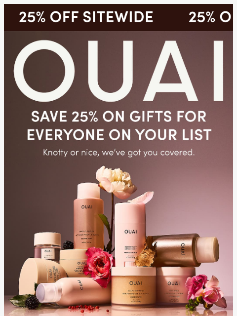 theouai newsletter: 25% off gifts for everyone on your list