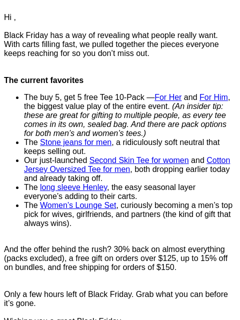 mottandbow newsletter: Black Friday: the styles everyone’s rushing for.