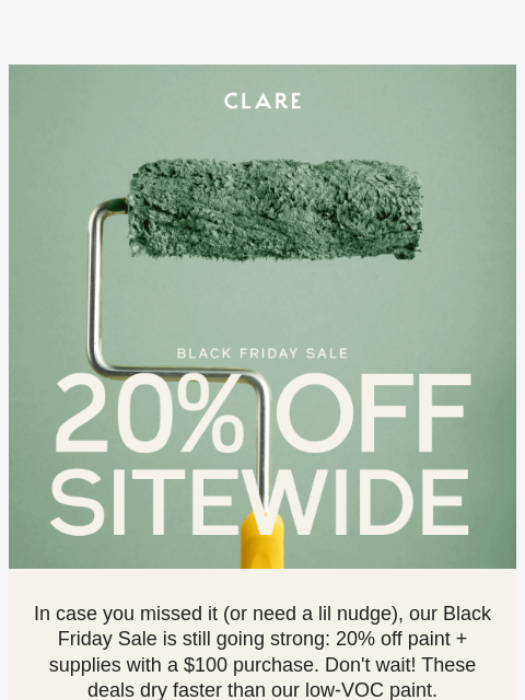 clare newsletter: Reminder: your dream color is literally on sale ri...