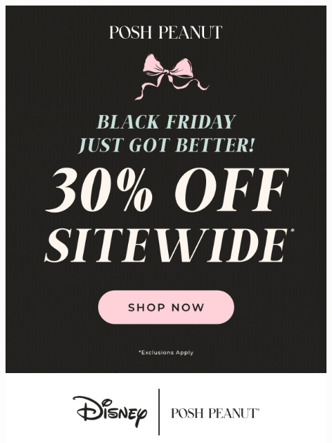 poshpeanut newsletter: THIS 🖤 IS 🖤 BIG 🖤 30% Off Sitewide!