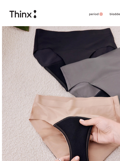 shethinx newsletter: 40% off all reusable sets