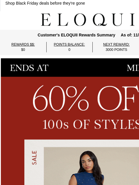 eloquii newsletter: Clock's Ticking: 100s of styles 60% Off