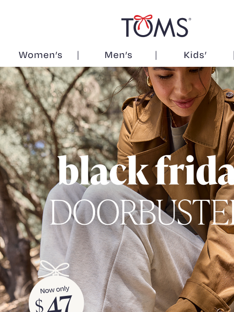 toms newsletter: Black Friday Sneakers: Comfy, Sporty & Now $47