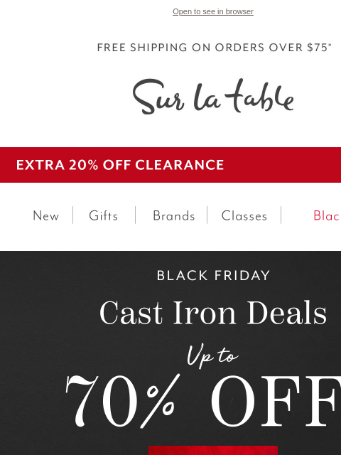 surlatable newsletter: Black Friday Find: Cast iron up to 70% off.