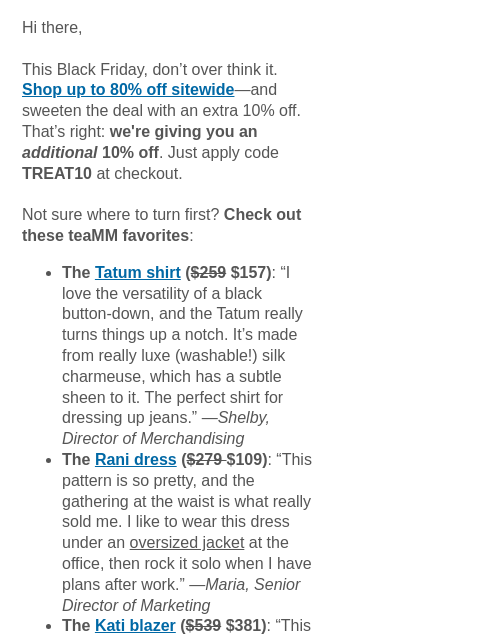 mmlafleur newsletter: BLACK FRIDAY GIFT: Here’s an extra 10% off. 🎁