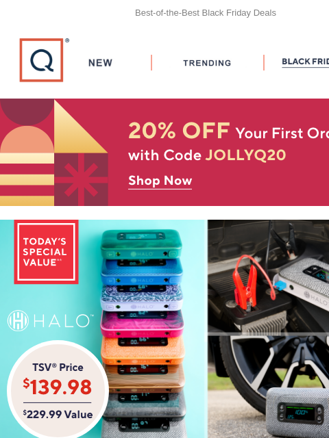 qvcemail newsletter: Weekend Surge! HALO & Free Ship + Get 20% Off