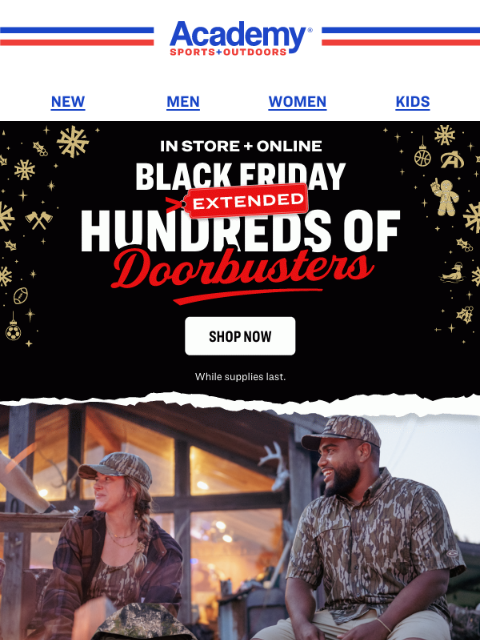 academy newsletter: EXTENDED TODAY! Black Friday Doorbusters