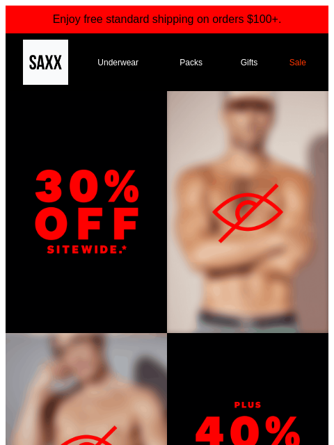 saxxunderwear newsletter: 30% off isn’t the only thing worth the click 😳
