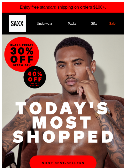 saxxunderwear newsletter: 30% off ALL best-selling underwear 🙌