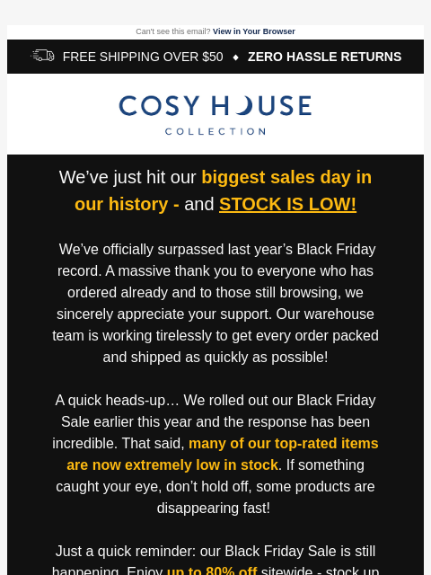 cosyhousecollection newsletter: RE: It's bad news....