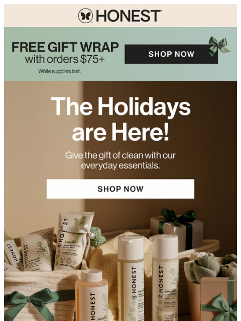 honest newsletter: FREE Gift Wrap with Orders Over $75