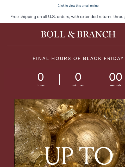 bollandbranch newsletter: 📣 FINAL CALL: Your Black Friday window is closing
