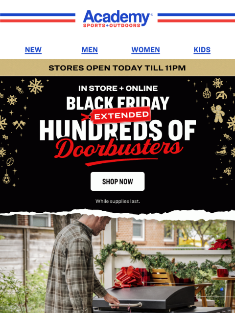 academy newsletter: Hurry! Get a 28” Blackstone Griddle for $249.99