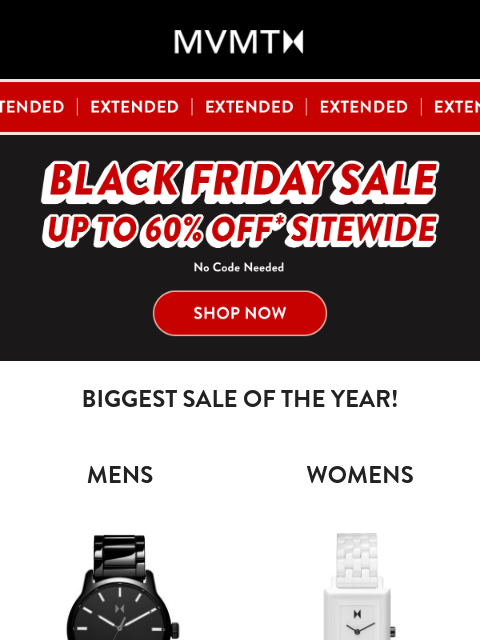 mvmt newsletter: Biggest. Sale. Ever.
