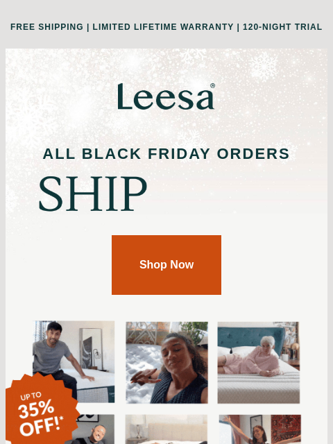 leesasleep newsletter: Sleep soundly with free shipping