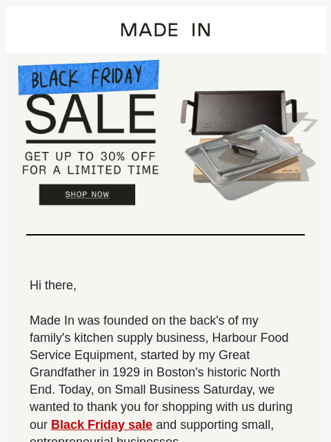 madeincookware newsletter: Shop Small. Cook Better. Get Our Best Prices of th...