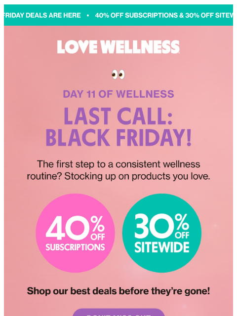 lovewellness newsletter: It’s now or never 👀