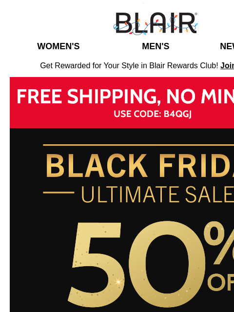 Add to Cart Now – Shipping's Totally FREE 🎁 Save 50% Sitewide! 🎁 Blair Women's Men's New Arrivals Get Rewarded for Your Style in Blair Rewards Club! Join for FREE Free Ship, no minimum Use