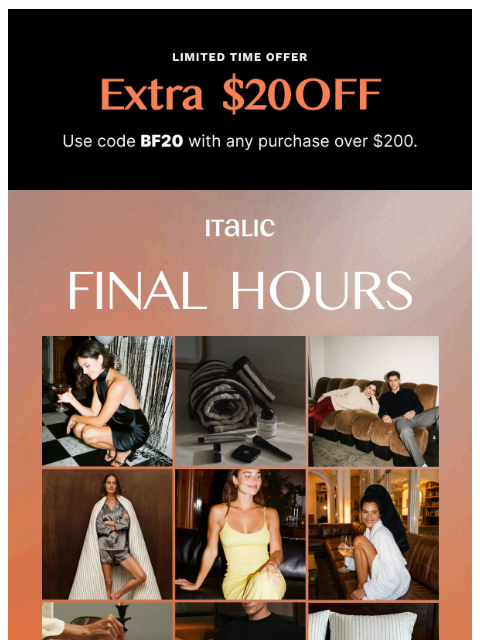 italic newsletter: Last Call: Ending Soon - Up to 65% Savings!