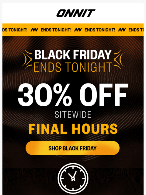 onnit newsletter: 🚨 Final hours — 30% off ends at midnight​