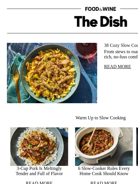 foodandwine newsletter: 38 Cozy Slow Cooker Recipes