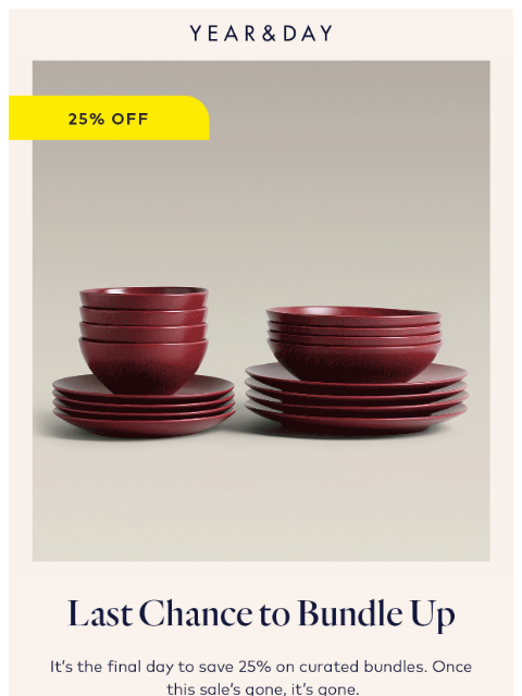 yearandday newsletter: 25% off Bundles ends tonight!