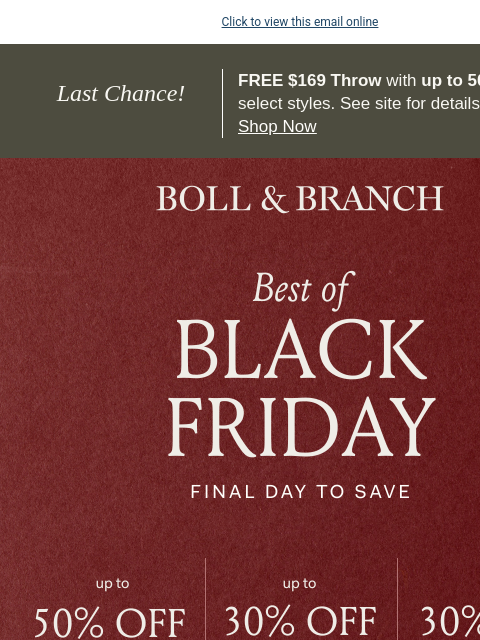 bollandbranch newsletter: 🛑 Stop scrolling & shop Black Friday