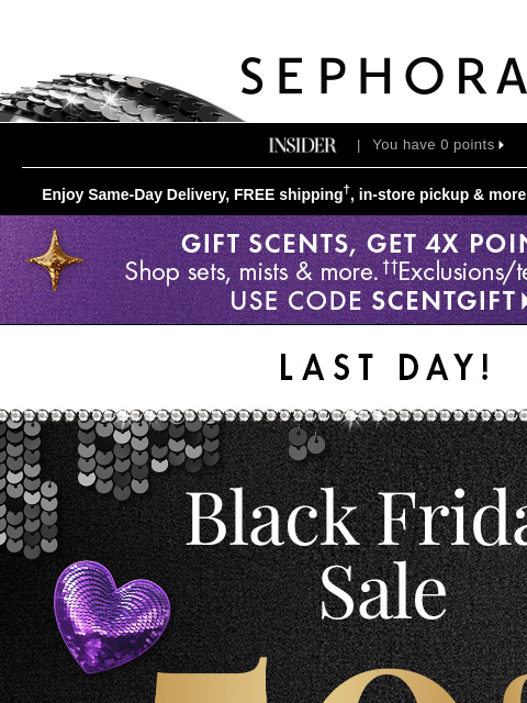 sephora newsletter: 50% off select gifts––don’t miss out!