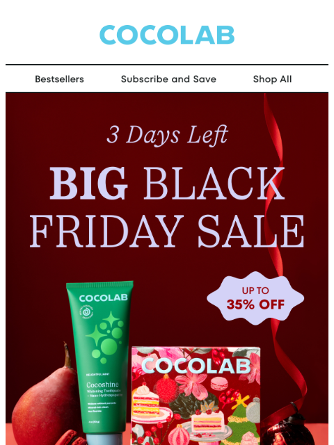 cocolab newsletter: 3 days left to shop our biggest sale ever