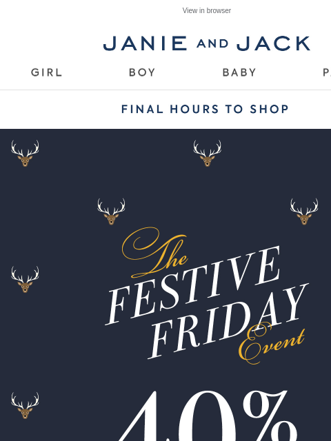 janieandjack newsletter: Final hours—shop soon