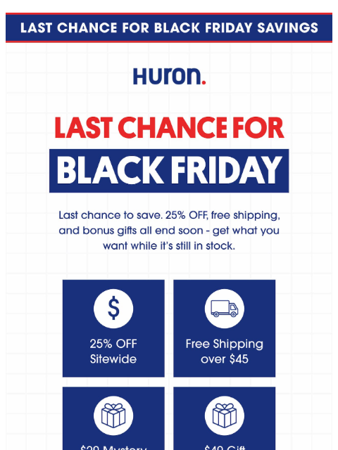 usehuron newsletter: Last call for Black Friday savings